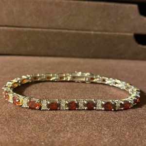 Sterling silver gemstone tennis bracelet